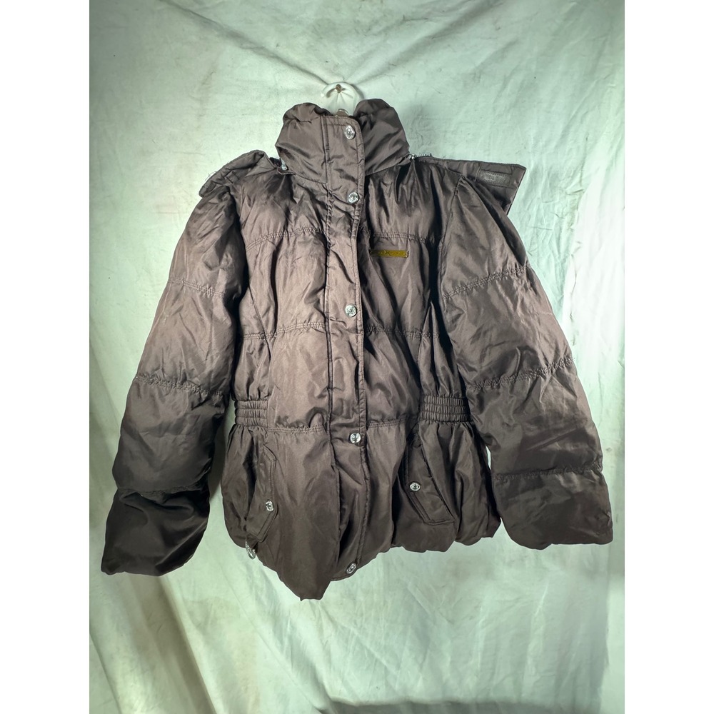 ZeroXposur Girls Brown Puffer Jacket Fleece Lined Hooded Winter Coat Size L 14